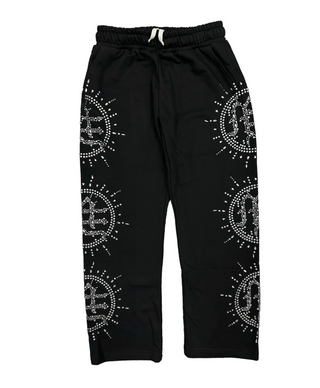 'Eclipse' Black Rhinestone Set (Hoodie and Pants)